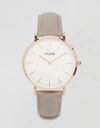 CLUSE CLUSE CL18015 LA BOHEME ROSE GOLD AND GRAY LEATHER WATCH - GRAY,CL18015