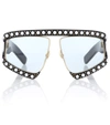 GUCCI FAUX PEARL-EMBELLISHED SUNGLASSES,P00295558