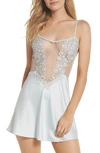 Flora Nikrooz Showstopper Charmeuse Chemise In Seaglass
