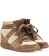 ISABEL MARANT BOBBY SUEDE WEDGE SNEAKERS,P00283455-2