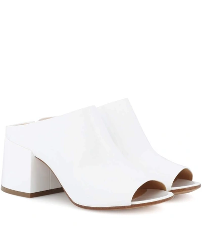Mm6 Maison Margiela Patent Leather Sandals In White
