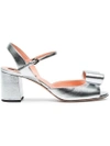 ROCHAS Silver bow 70 Leather sandals,RO3008412506568