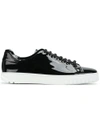 FERRAGAMO VARNISHED LACE-UP SNEAKERS,68868012561085
