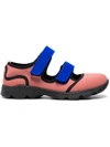 MARNI PINK BLUE NEOPRENE DOUBLE STRAP SNEAKERS,SNZWS01G02TCR8612545228