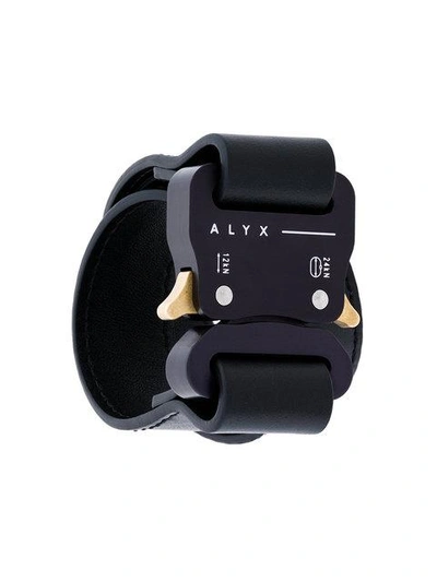Alyx 1017  9sm Black Leather Mini Buckle Cuff In 001 Black