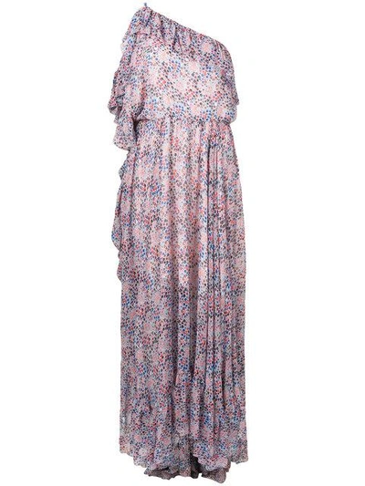 Philosophy Di Lorenzo Serafini Floral One Shoulder Georgette Dress In Multicolour