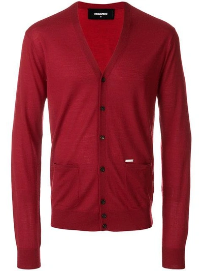Dsquared2 Slim-fit Cardigan In Red