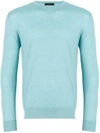 PRADA PRADA CLASSIC CREW NECK JUMPER - BLUE,UMM984C5W12611884