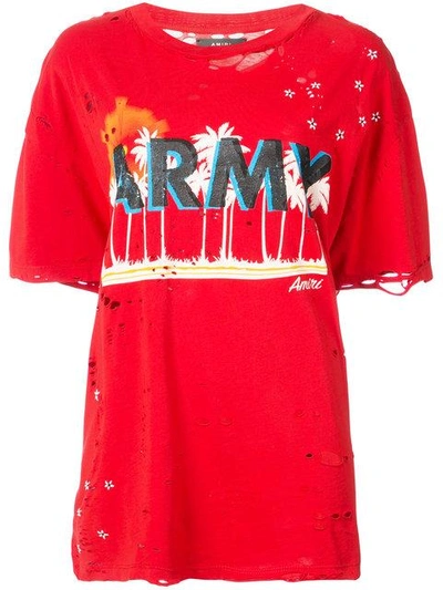 Amiri Oversize Vintage Army T-shirt In Red