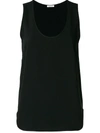 P.a.r.o.s.h U-neck Silk Tank Top In Black