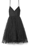 Jcrew Embroidered Tulle Midi Dress In Black