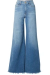 FRAME LE PALAZZO FRAYED HIGH-RISE WIDE-LEG JEANS