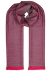 GUCCI GG MAUVE WOOL JACQUARD SCARF