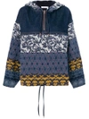 SEE BY CHLOÉ SEE BY CHLOÉ PATCHED DRAWSTRING HOODIE - BLUE,CHS18SVE0100212614407
