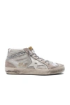 GOLDEN GOOSE GOLDEN GOOSE SUEDE MID STAR SNEAKERS IN WHITE,G32WS634 I3