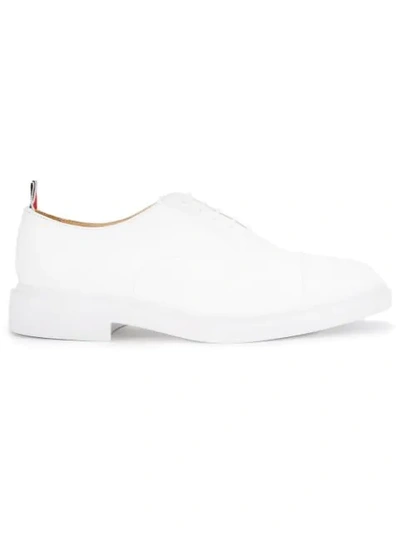 Thom Browne Leather Oxford Shoes In White