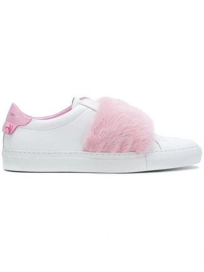 Givenchy Front Fur Strap Trainers In 149