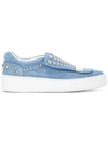 SERGIO ROSSI SERGIO ROSSI STUDDED PLATFORM SNEAKERS - BLUE,A79290MFN26712601635