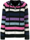 MARC JACOBS STRIPED ZIP FRONT HOODIE,M400713212603337