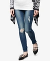ARTICLES OF SOCIETY ARTICLES OF SOCIETY MATERNITY DISTRESSED MEDIUM WASH SKINNY JEANS