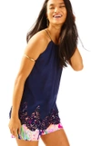 LILLY PULITZER DIEM SILK LACE HEM TOP,23307-1