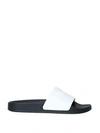 Balmain Calypso Logo Strap Slide Sandal In Bianco