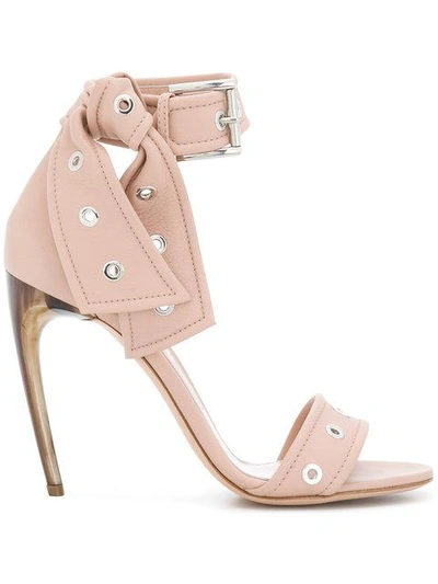 Alexander Mcqueen Studded Leather Sandals In Pink