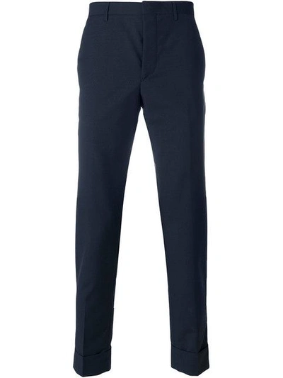 Prada Tailored Tapered Trousers In Blue