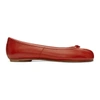 Maison Margiela Tabi Leather Ballet Flats In Red