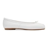 Maison Margiela 'tabi' White Ballerina Flats With Split-toe In Nappa Leather Woman