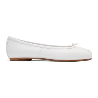 Maison Margiela Tabi Bow Flat Round Stitching Ballerina In White