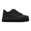 MM6 MAISON MARGIELA Black Leather Flatform Sneakers,S59WS0039 SY0267
