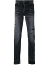 SAINT LAURENT ripped low waisted skinny jeans,504703YA80512609800
