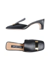 Sergio Rossi Block Heel Mules In Black
