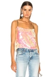 SANDY LIANG SANDY LIANG SCALES SEQUIN CAMI TOP IN PINK,T18