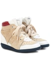 ISABEL MARANT BETTY LEATHER AND SUEDE SNEAKERS,P00283440-1