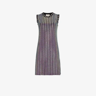 Gucci Crystal Embroidered Ribbed Knit Dress