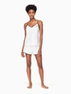 Kate Spade Women's Satin Camisole Tap Set With Eyelash Eye Mask In Off White