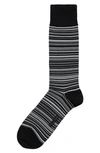 Cole Haan Men's Multi Stripe Crew Socks In Black