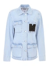 MSGM DENIM JACKET WITH EMBROIDERY,10288378