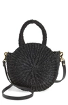 Clare V Petite Alice Straw Bag - Ivory In Black Woven