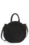 Clare V Alice Woven Sisal Straw Bag In Black Woven