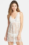 Hanky Panky Victoria Lace Chemise With G-string In Light Ivory