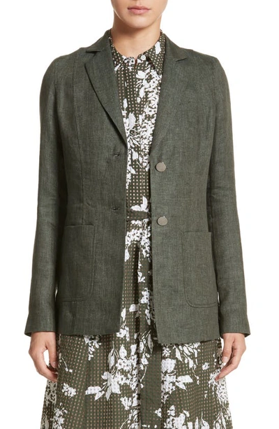 Lafayette 148 Kenley Bravado Italian Linen Jacket In Cedar