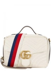 GUCCI GG MARMONT WHITE LEATHER SHOULDER BAG