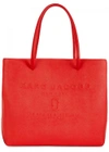 Marc Jacobs East-west Saffiano Leather Tote Bag In Red