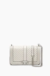 Rebecca Minkoff 'chevron Quilted Love' Crossbody Bag - Grey In Putty