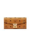 Mcm Tracy Crossbody Wallet In Visetos In Cognac