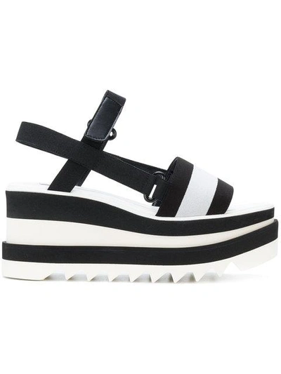 Stella Mccartney Elyse Platform Slingback Sandals In White/black