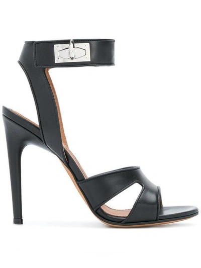Givenchy Shark Lock Sandals In Black